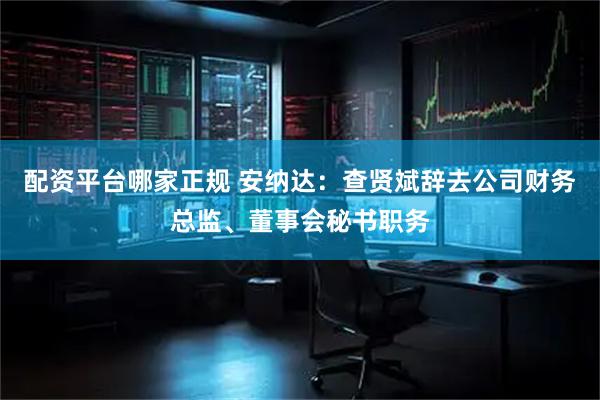 配资平台哪家正规 安纳达：查贤斌辞去公司财务总监、董事会秘书职务